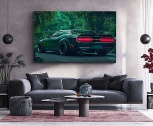 Dodge Challenger SRT Neon LED Metal Frame â Bold Automotive Wall Art 1 - TURTLEWINGS 