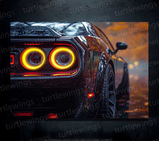 Dodge Challenger SRT Neon LED Metal Frame – Bold Automotive Wall Art 3