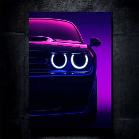 Dodge Challenger SRT Neon LED Metal Frame – Bold Automotive Wall Art 5