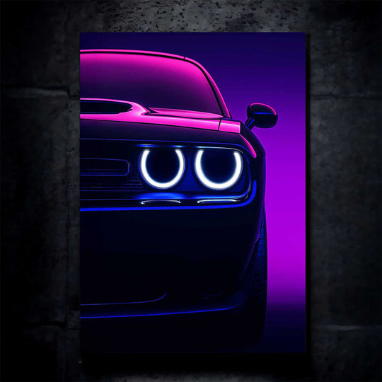 Dodge Challenger SRT Neon LED Metal Frame – Bold Automotive Wall Art 5