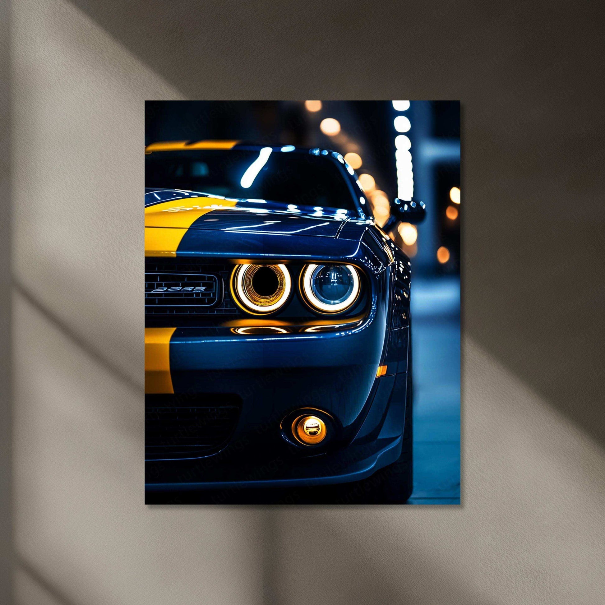 Dodge Challenger SRT Neon LED Metal Frame â Bold Automotive Wall Art 4 - TURTLEWINGS 