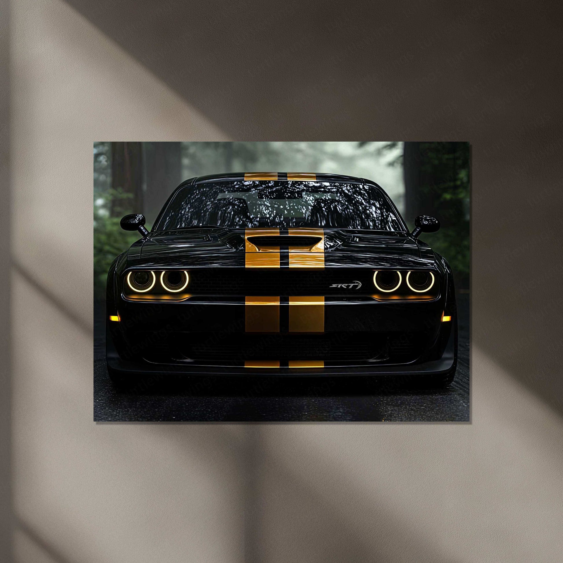 Dodge Challenger SRT Neon LED Metal Frame â Bold Automotive Wall Art 2 - TURTLEWINGS 