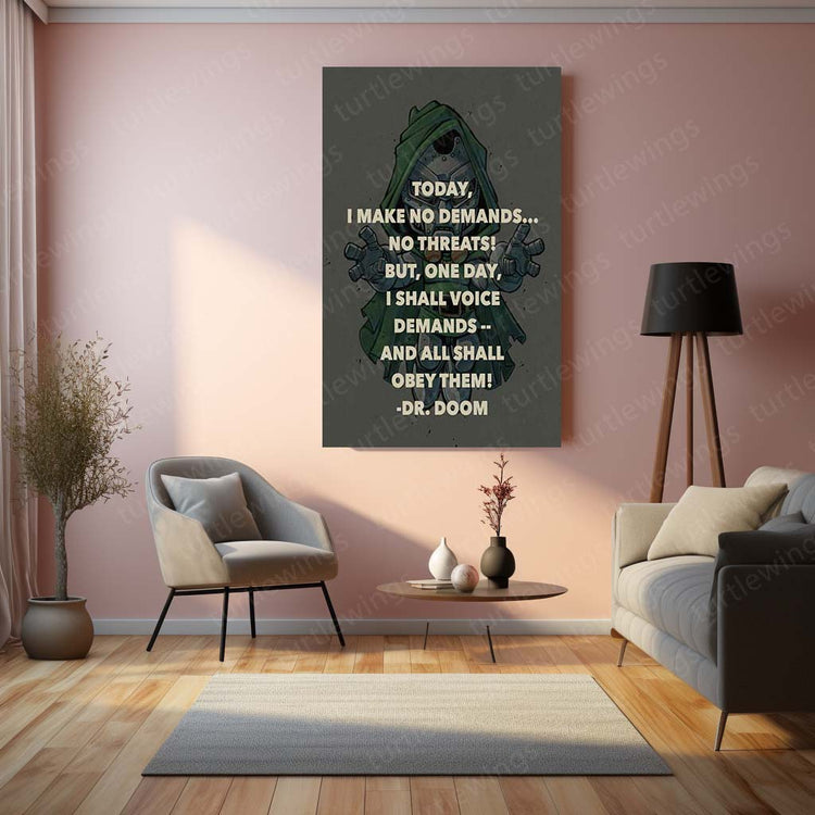 Dr. Doom Quote Metal Poster | Marvel Villain Inspiration | High-Quality Print