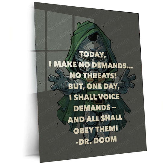 Dr. Doom Quote Metal Poster | Marvel Villain Inspiration | High-Quality Print