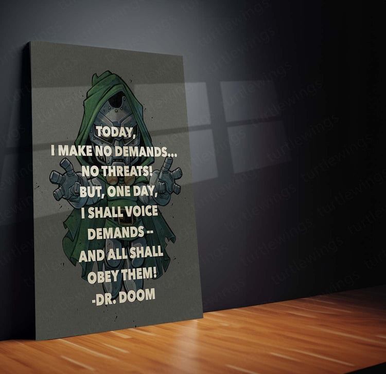 Dr. Doom Quote Metal Poster | Marvel Villain Inspiration | High-Quality Print