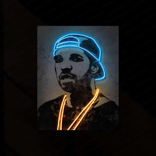 Drake Hip-Hop Neon LED Metal Frame - TURTLEWINGS 