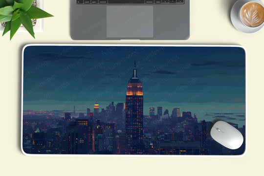 Aesthetic Empire State Building Deskmat – Majestic New York Skyline Art