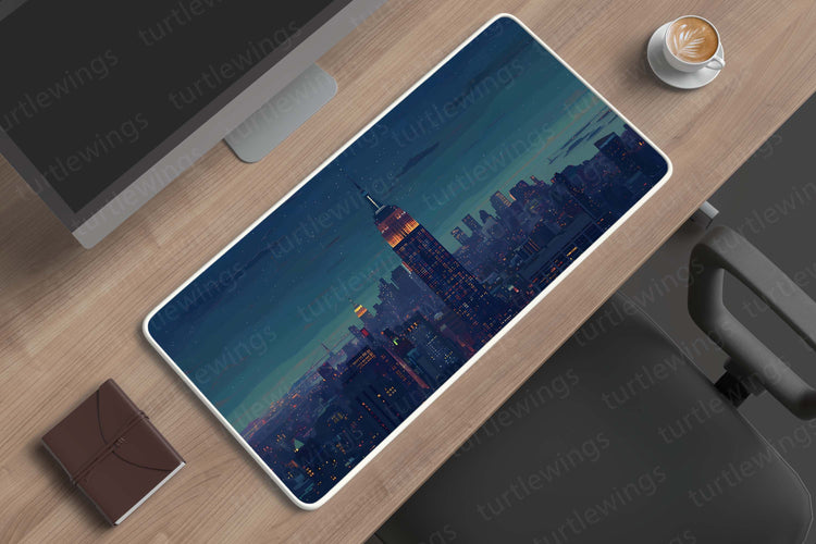 Aesthetic Empire State Building Deskmat – Majestic New York Skyline Art