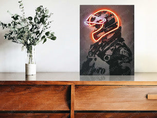 F1 Racing Cars Driver Neon LED Metal Frame â High-Speed Motorsport Art 2 - TURTLEWINGS 