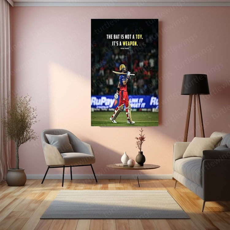 Inspiring Words - Virat Kohli Quote Metal Poster | Cricket Icon Wall Art | HD Print