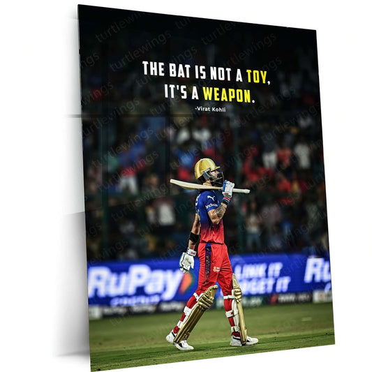 Inspiring Words - Virat Kohli Quote Metal Poster | Cricket Icon Wall Art | HD Print