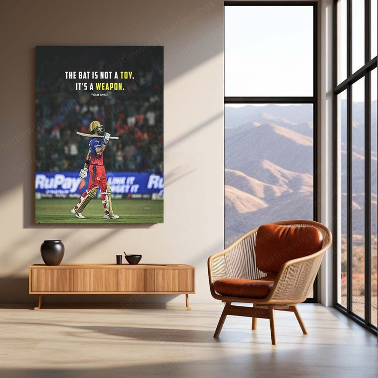 Inspiring Words - Virat Kohli Quote Metal Poster | Cricket Icon Wall Art | HD Print