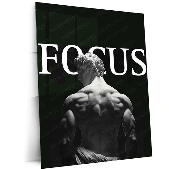 Focus Metal Poster – Motivational Wall Art | Mindset & Productivity Decor - TURTLEWINGS 