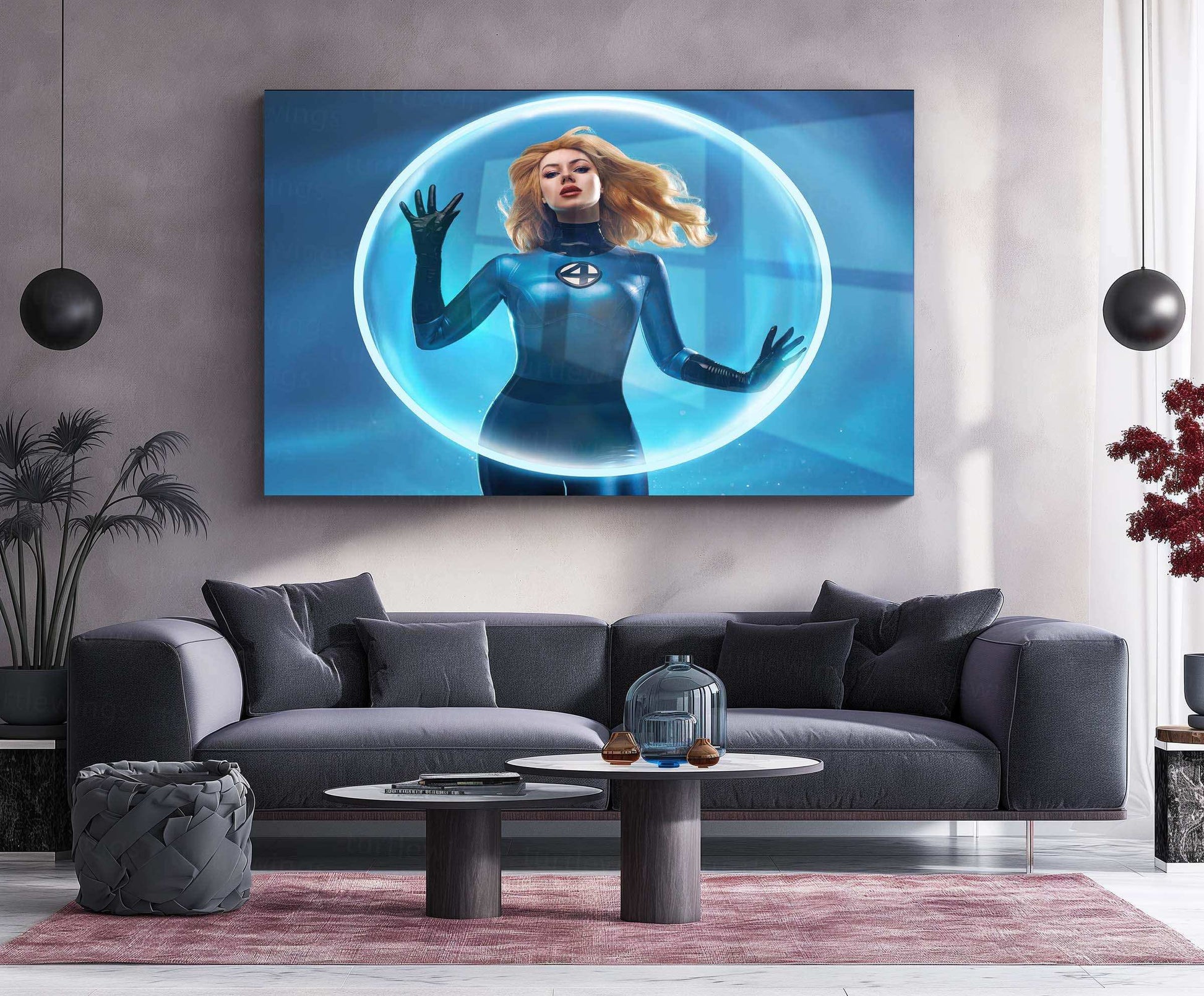 Fantastic Four Sue Storm Neon LED Metal Poster - TURTLEWINGS 