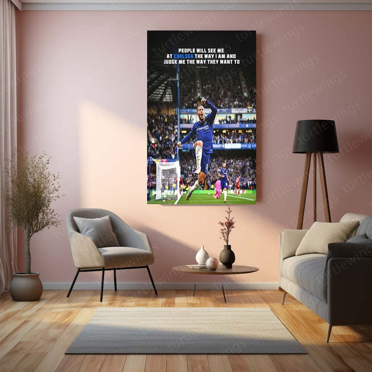 Dribbling Wizard - Eden Hazard Metal Poster | Football Icon Wall Art | HD Print