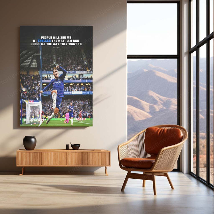 Dribbling Wizard - Eden Hazard Metal Poster | Football Icon Wall Art | HD Print