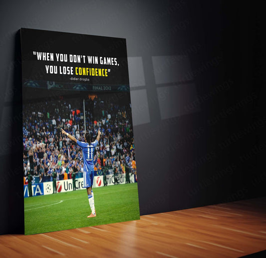 King of Stamford Bridge - Didier Drogba Metal Poster | Football Legend Wall Art | HD Print