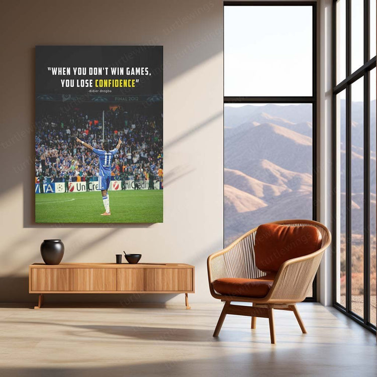 King of Stamford Bridge - Didier Drogba Metal Poster | Football Legend Wall Art | HD Print