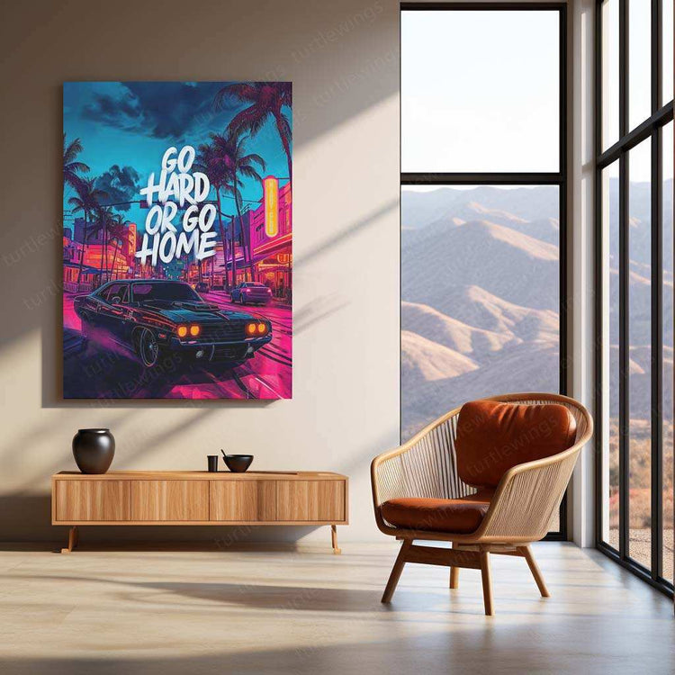 Go Hard or Go Home Metal Poster – Motivational Wall Art | Hustle & Grind Decor - TURTLEWINGS 