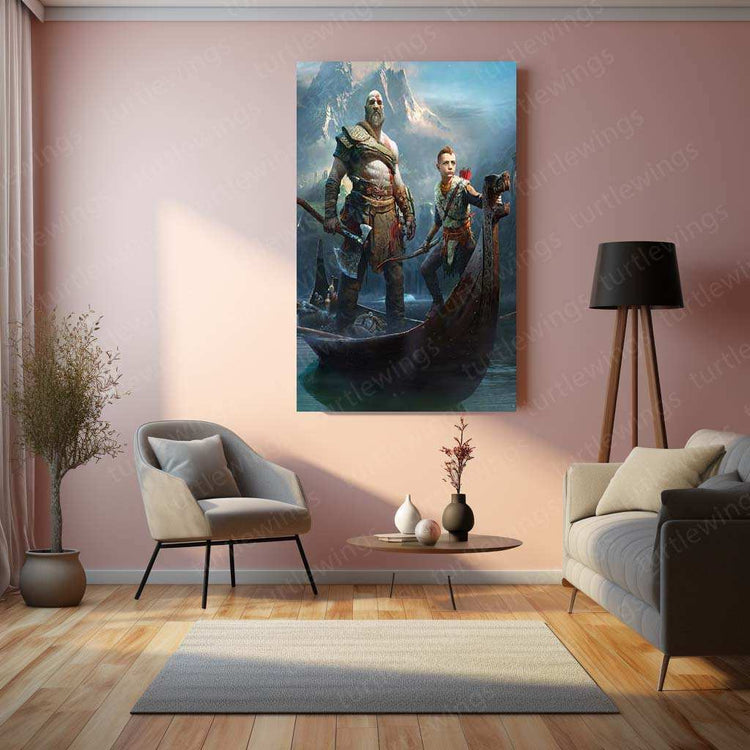 God of War Metal Poster – Epic Gaming Wall Art | Kratos & Norse Mythology Decor - TURTLEWINGS 