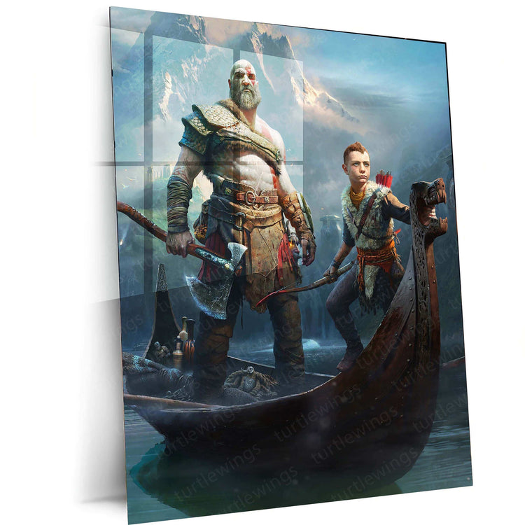 God of War Metal Poster – Epic Gaming Wall Art | Kratos & Norse Mythology Decor - TURTLEWINGS 