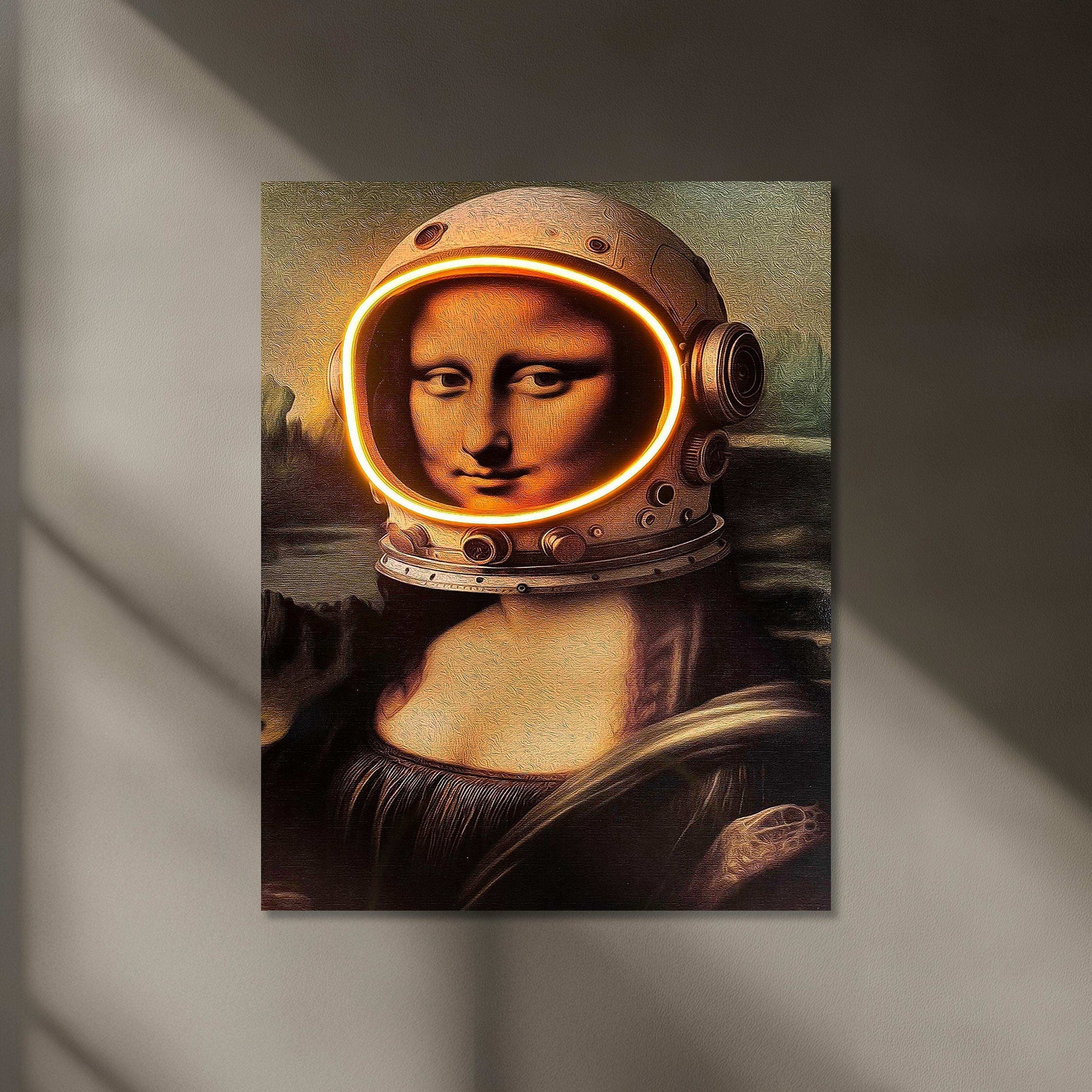 Gioconda Astronaut Neon LED Metal Frame - Futuristic Elegance Meets Outer Space - TURTLEWINGS 