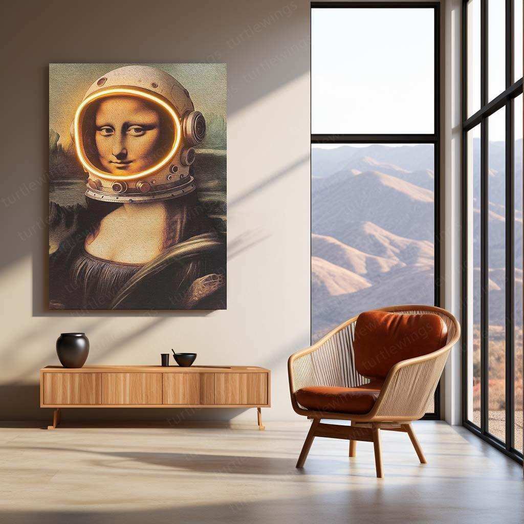 Gioconda Astronaut Neon LED Metal Frame - Futuristic Elegance Meets Outer Space - TURTLEWINGS 