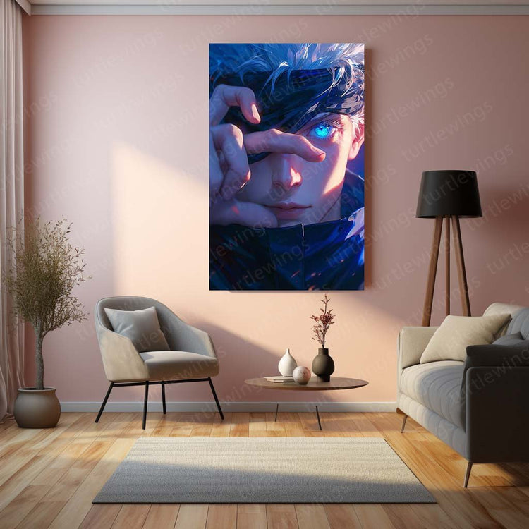 Gojo Satoru Metal Poster | Jujutsu Kaisen Wall Art | HD Print 1