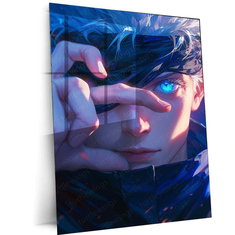 Gojo Satoru Metal Poster | Jujutsu Kaisen Wall Art | HD Print 1