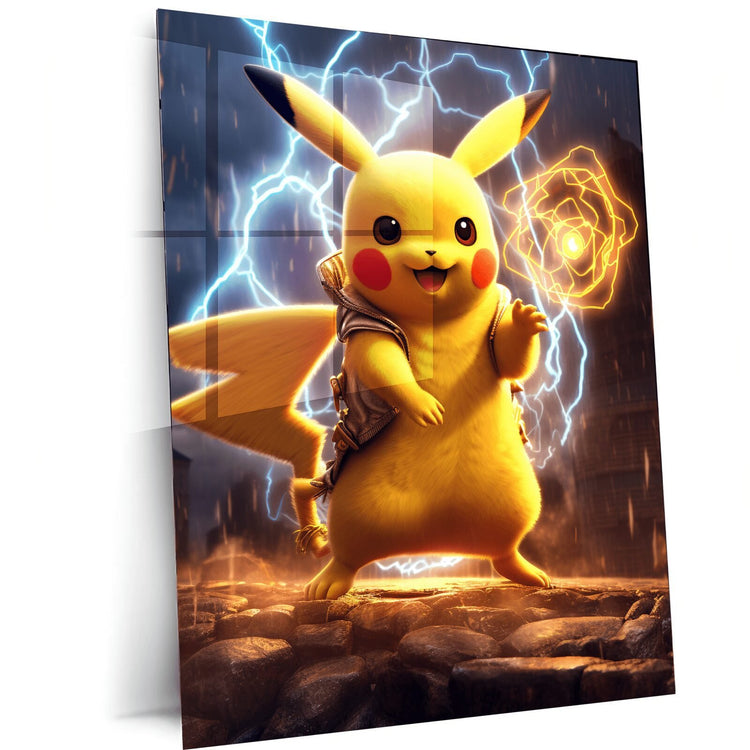 Turtlewings | Pikachu Pokemon Metal Print | Animated Wall Art | HD Quality