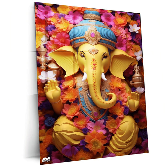 Turtlewings | Ganpati Metal Print | Divine Wall Art | Spiritual Décor