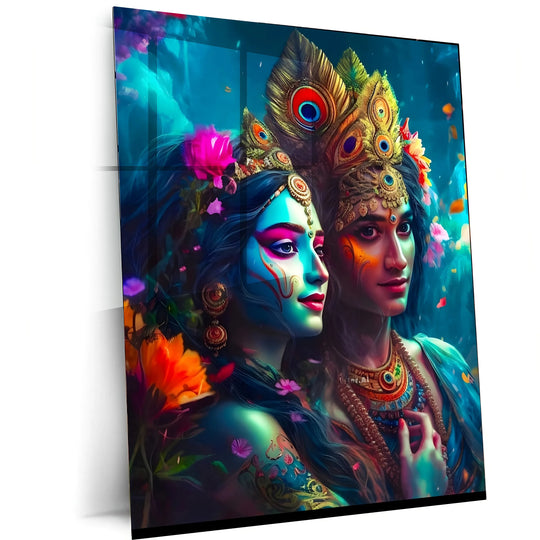 Radha Krishna Metal Poster - TURTLEWINGS 