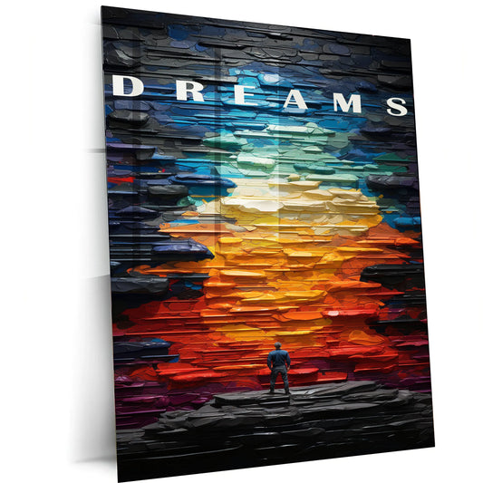 Dreams Metal Poster | Motivational Standing Figure Wall Art - TURTLEWINGS 