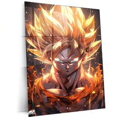 Goku Metal Poster | Dragon Ball Z Super Saiyan Wall Art