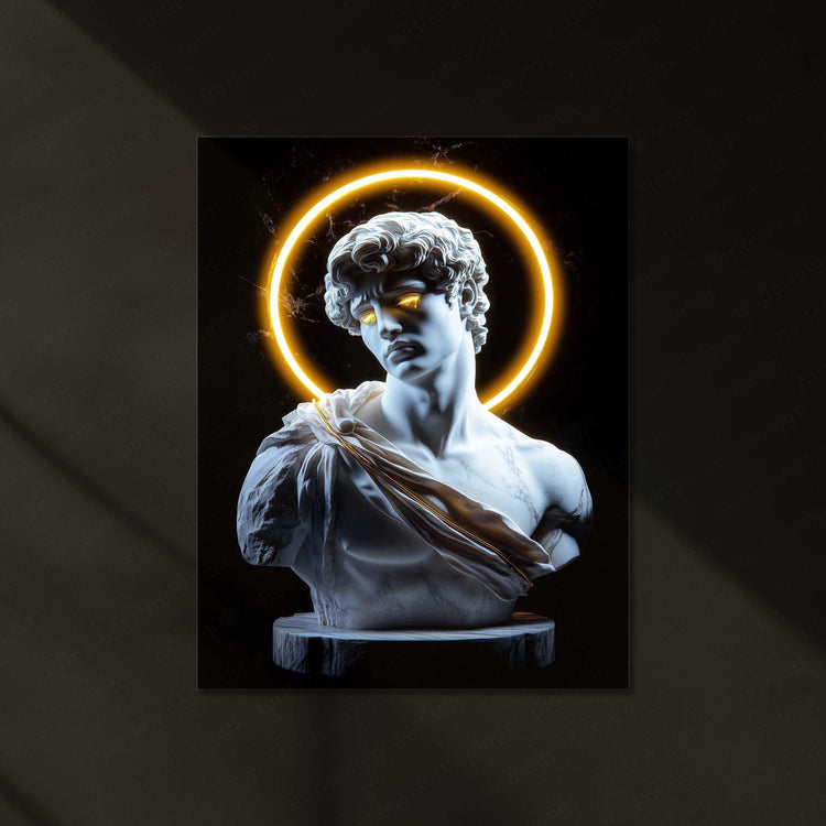 Greek Inspired Statue Neon LED Metal Poster - TURTLEWINGS 