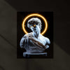 Greek Inspired Statue Neon LED Metal Poster