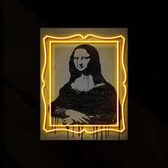 Various Takes on Mona Lisa Neon LED Metal Frame â Iconic Art with a Modern Twist