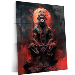 Hanuman Metal Poster – Divine Strength & Devotion Wall Art | Bajrangbali Spiritual Decor 4