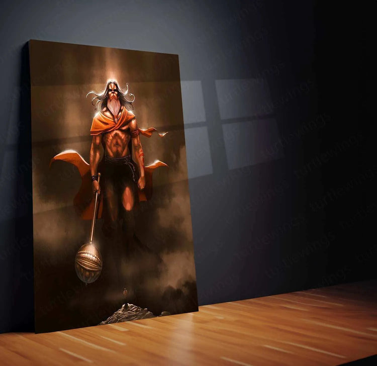 Hanuman Metal Poster – Divine Strength & Devotion Wall Art | Bajrangbali Spiritual Decor 7 - TURTLEWINGS 