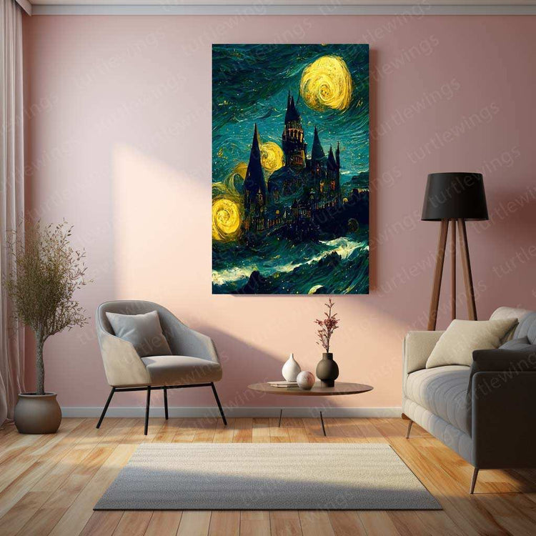 Hogwarts Metal Poster – Enchanting Wizarding World Wall Art | Magical Castle Decor - TURTLEWINGS 