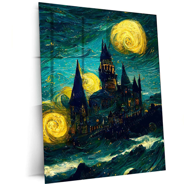 Hogwarts Metal Poster – Enchanting Wizarding World Wall Art | Magical Castle Decor - TURTLEWINGS 