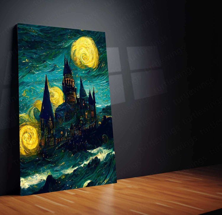 Hogwarts Metal Poster – Enchanting Wizarding World Wall Art | Magical Castle Decor - TURTLEWINGS 