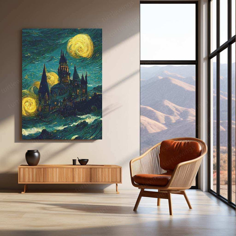 Hogwarts Metal Poster – Enchanting Wizarding World Wall Art | Magical Castle Decor - TURTLEWINGS 