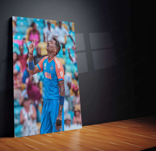 Hardik Pandya Metal Poster – Cricket Wall Art | Mumbai Indians | Team India - TURTLEWINGS 