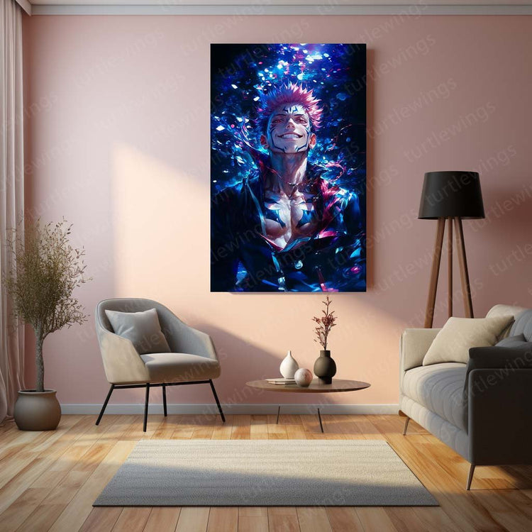 Sukuna Metal Poster | Jujutsu Kaisen Wall Decor | HD Print