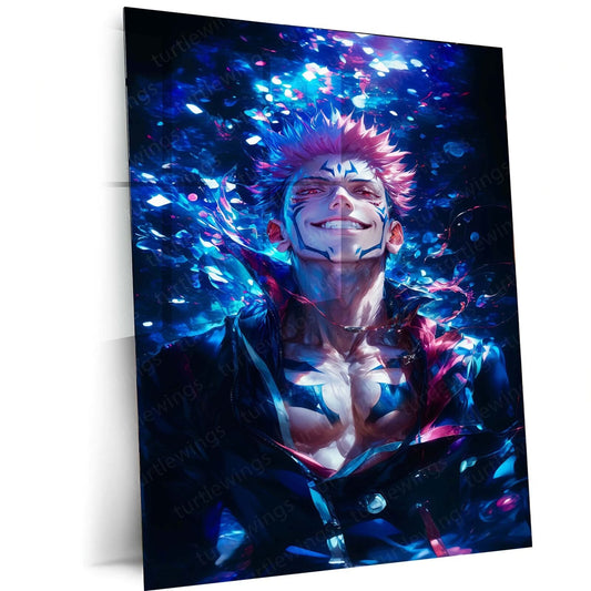 Sukuna Metal Poster | Jujutsu Kaisen Wall Decor | HD Print