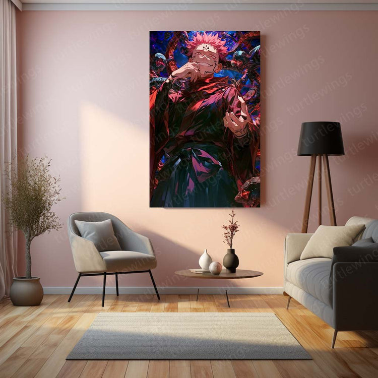 Sukuna Metal Poster | Jujutsu Kaisen Wall Decor | HD Print 2