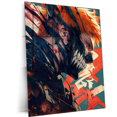 Ichigo Kurosaki Metal Poster | Bleach Anime Portrait | Soul Reaper Wall Art