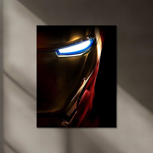 Iron Man Helmet Neon LED Metal Poster â Iconic Marvel Superhero Wall Art