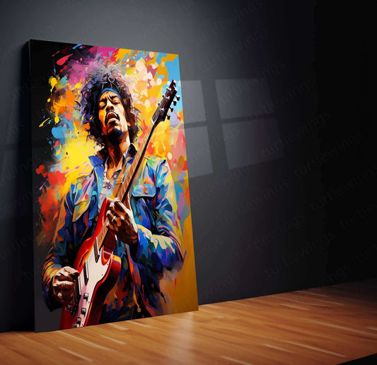 Jimi Hendrix Metal Poster – Legendary Guitar Icon Wall Art - TURTLEWINGS 